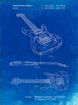 Picture of PP888-FADED BLUEPRINT IBANEZ PRO 540RBB ELECTRIC GUITAR PATENT POSTER