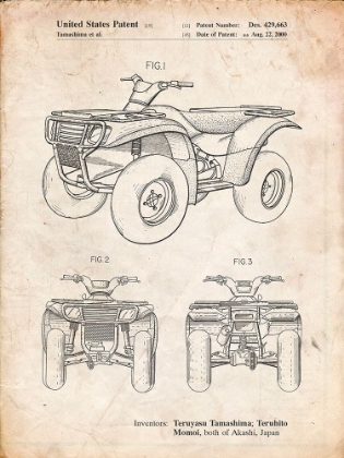 Picture of PP902-VINTAGE PARCHMENT KAWASAKI PRAIRIE PATENT POSTER