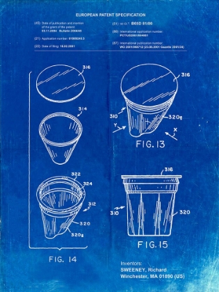 Picture of PP904-FADED BLUEPRINT KEURIG CARTRIDGE COFFEE PATENT POSTER