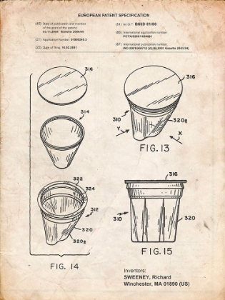 Picture of PP904-VINTAGE PARCHMENT KEURIG CARTRIDGE COFFEE PATENT POSTER
