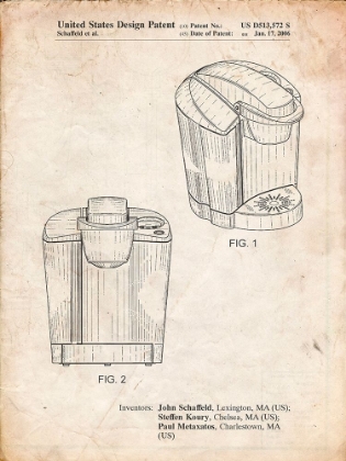 Picture of PP905-VINTAGE PARCHMENT KEURIG COFFEE BREWER PATENT POSTER