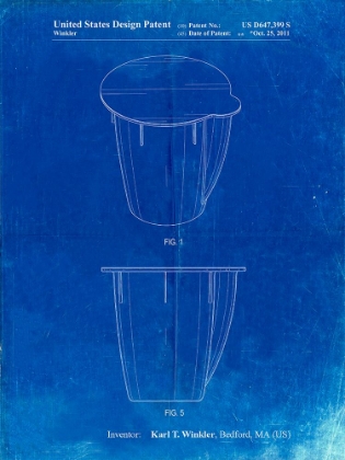 Picture of PP906-FADED BLUEPRINT KEURIG CUP POSTER