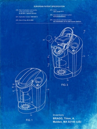 Picture of PP907-FADED BLUEPRINT KEURIG PATENT POSTER