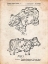 Picture of PP921-VINTAGE PARCHMENT LEGO COW PATENT POSTER