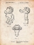 Picture of PP922-VINTAGE PARCHMENT LEGO CROCODILE PATENT POSTER