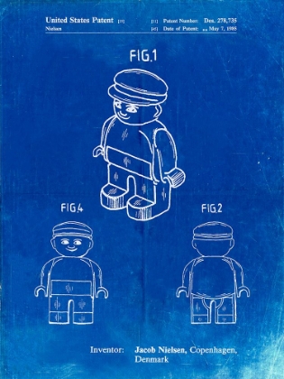 Picture of PP928-FADED BLUEPRINT LEGO GUY POSTER