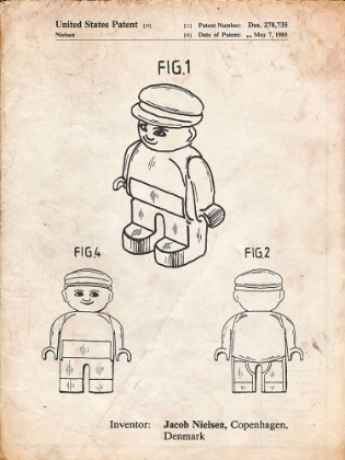 Picture of PP928-VINTAGE PARCHMENT LEGO GUY POSTER