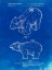 Picture of PP933-FADED BLUEPRINT LEGO POLAR BEAR POSTER