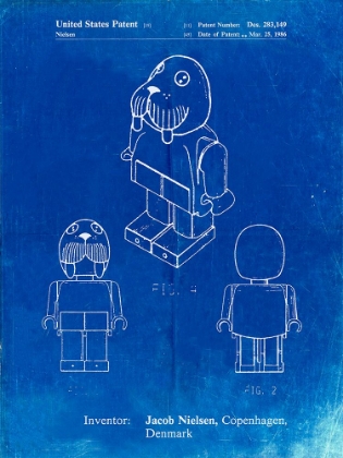 Picture of PP939-FADED BLUEPRINT LEGO WALRUS POSTER