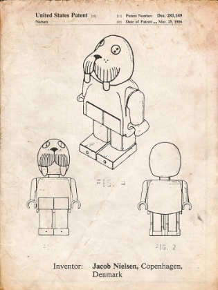 Picture of PP939-VINTAGE PARCHMENT LEGO WALRUS POSTER