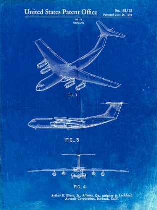 Picture of PP944-FADED BLUEPRINT LOCKHEED C-130 HERCULES AIRPLANE PATENT POSTER