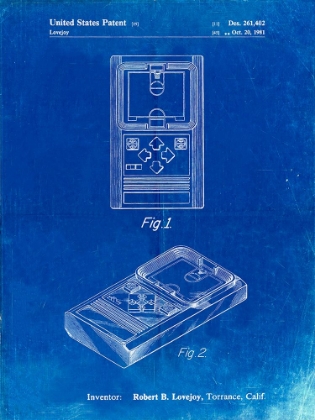 Picture of PP950-FADED BLUEPRINT MATTEL ELECTRONIC BASKETBALL GAME PATENT POSTER