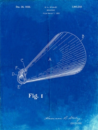 Picture of PP954-FADED BLUEPRINT MEGAPHONE POSTER