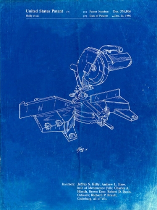 Picture of PP956-FADED BLUEPRINT MILWAUKEE COMPOUND MITER SAW PATENT POSTER