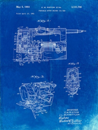 Picture of PP957-FADED BLUEPRINT MILWAUKEE PORTABLE JIG SAW PATENT POSTER
