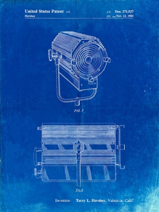 Picture of PP961-FADED BLUEPRINT MOLE-RICHARDSON FILM LIGHT PATENT POSTER