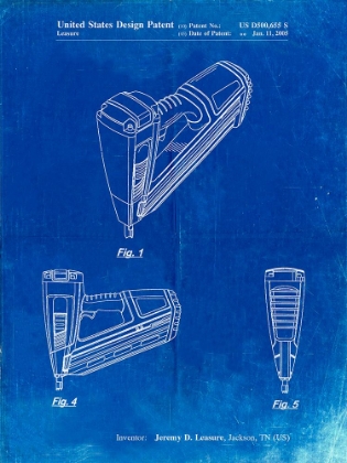 Picture of PP968-FADED BLUEPRINT NAIL GUN POSTER