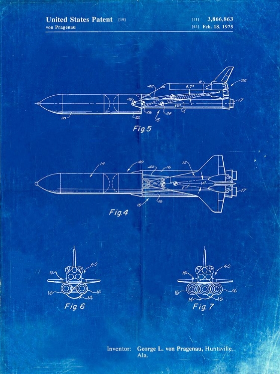 Picture of PP969-FADED BLUEPRINT NAIL GUN POSTER