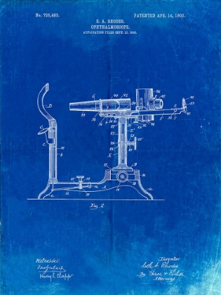 Picture of PP974-FADED BLUEPRINT OPHTHALMOSCOPE PATENT 