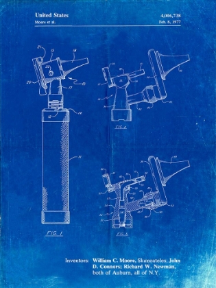 Picture of PP978-FADED BLUEPRINT OTOSCOPE PATENT PRINT