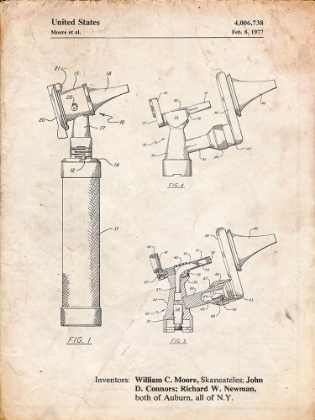 Picture of PP978-VINTAGE PARCHMENT OTOSCOPE PATENT PRINT