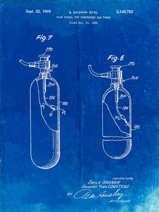 Picture of PP981-FADED BLUEPRINT OXYGEN TANK POSTER