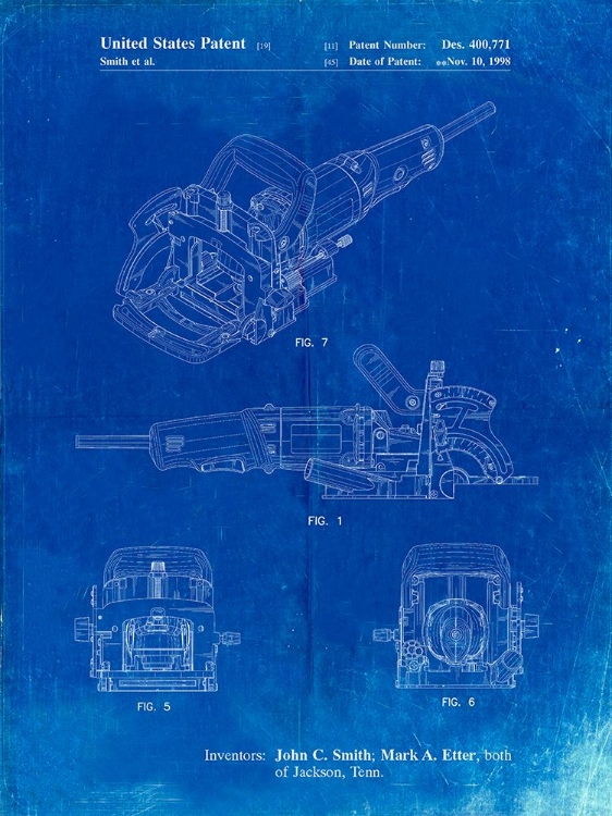 Picture of PP989-FADED BLUEPRINT PLATE JOINER PATENT POSTER