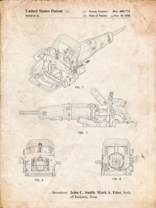 Picture of PP989-VINTAGE PARCHMENT PLATE JOINER PATENT POSTER