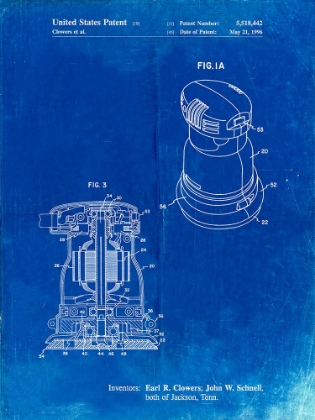 Picture of PP998-FADED BLUEPRINT PORTER CABLE PALM GRIP SANDER PATENT POSTER