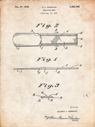 Picture of PP1010-VINTAGE PARCHMENT REED PATENT POSTER