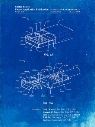Picture of PP1013-FADED BLUEPRINT REVERSIBLE USB PATENT POSTER