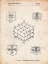 Picture of PP1022-VINTAGE PARCHMENT RUBIKS CUBE PATENT POSTER