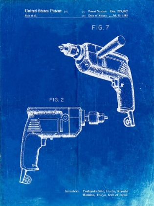 Picture of PP1024-FADED BLUEPRINT RYOBI ELECTRIC DRILL PATENT POSTER