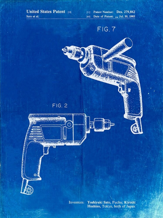 Picture of PP1024-FADED BLUEPRINT RYOBI ELECTRIC DRILL PATENT POSTER