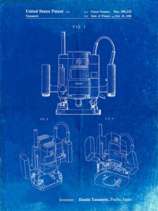 Picture of PP1025-FADED BLUEPRINT RYOBI PORTABLE ROUTER PATENT POSTER