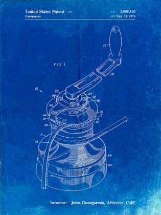 Picture of PP1027-FADED BLUEPRINT SAILBOAT WINCH PATENT POSTER
