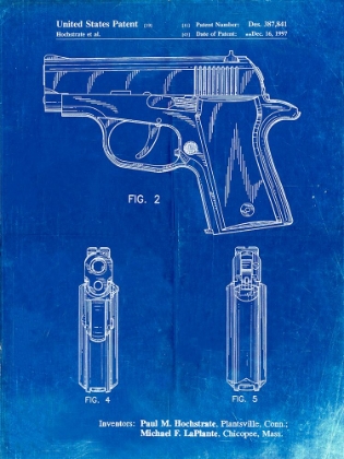 Picture of PP1034-FADED BLUEPRINT SIG SAUER P220 PISTOL PATENT POSTER