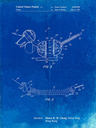 Picture of PP1041-FADED BLUEPRINT SLIDE RULE PATENT POSTER