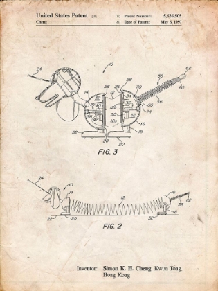 Picture of PP1041-VINTAGE PARCHMENT SLIDE RULE PATENT POSTER