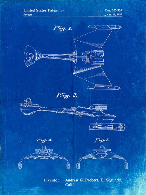 Picture of PP1053-FADED BLUEPRINT STAR TREK KLINGON EMPIRE STARSHIP POSTER