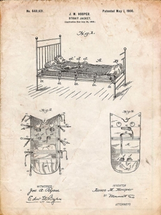 Picture of PP1068-VINTAGE PARCHMENT STRAIT JACKET PATENT POSTER