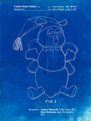 Picture of PP1070-FADED BLUEPRINT STUFFED ANIMAL POSTER