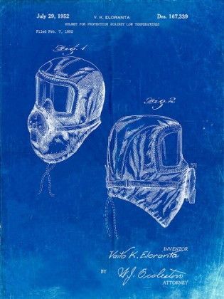 Picture of PP1071-FADED BLUEPRINT SUB ZERO MASK PATENT POSTER