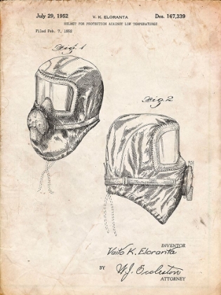 Picture of PP1071-VINTAGE PARCHMENT SUB ZERO MASK PATENT POSTER