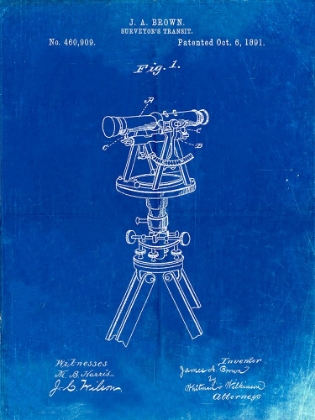 Picture of PP1075-FADED BLUEPRINT SURVEYOR S TRANSIT