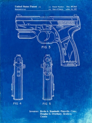 Picture of PP1081-FADED BLUEPRINT T 1000 LASER PISTOL PATENT POSTER