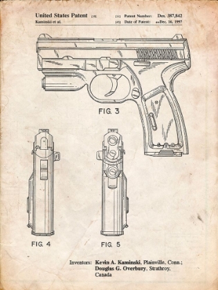 Picture of PP1081-VINTAGE PARCHMENT T 1000 LASER PISTOL PATENT POSTER