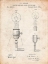 Picture of PP1082-VINTAGE PARCHMENT T. A. EDISON LIGHT BULB AND HOLDER PATENT ART