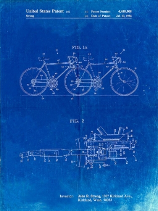 Picture of PP1084-FADED BLUEPRINT TANDEM BICYCLE PATENT POSTER