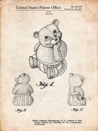 Picture of PP1086-VINTAGE PARCHMENT TEDDY BEAR POSTER